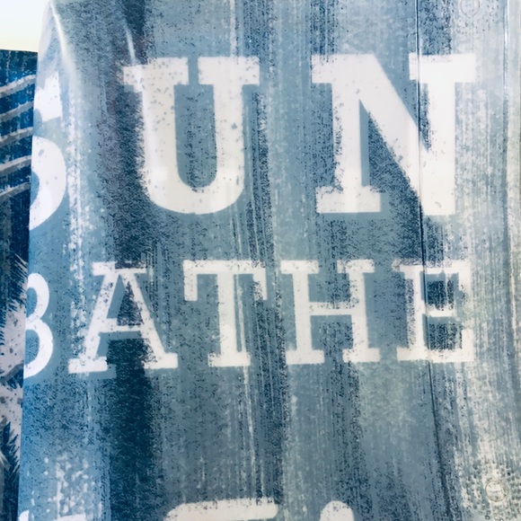 Ocean Rules Peva Shower Curtain Ombré Blue Beach - Picture 11 of 16